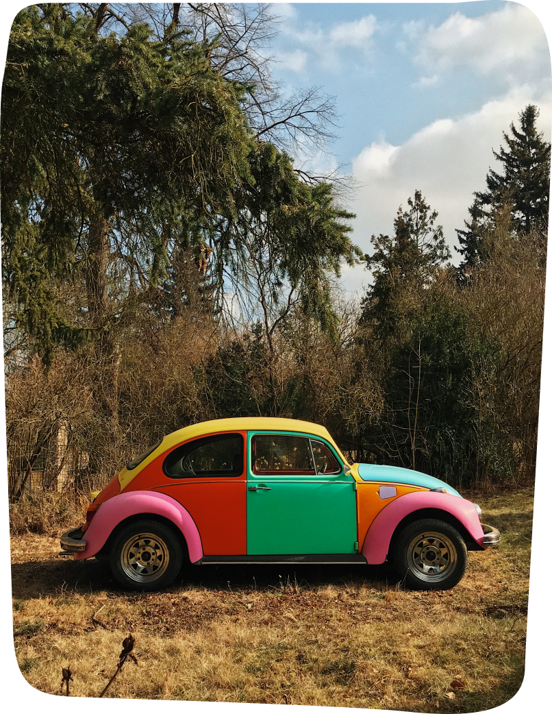Real colorful Beetle car