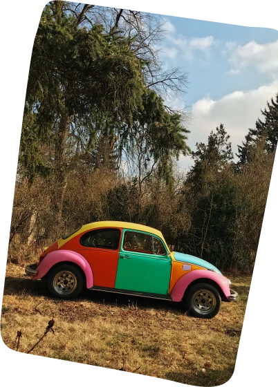 Real colorful Beetle car