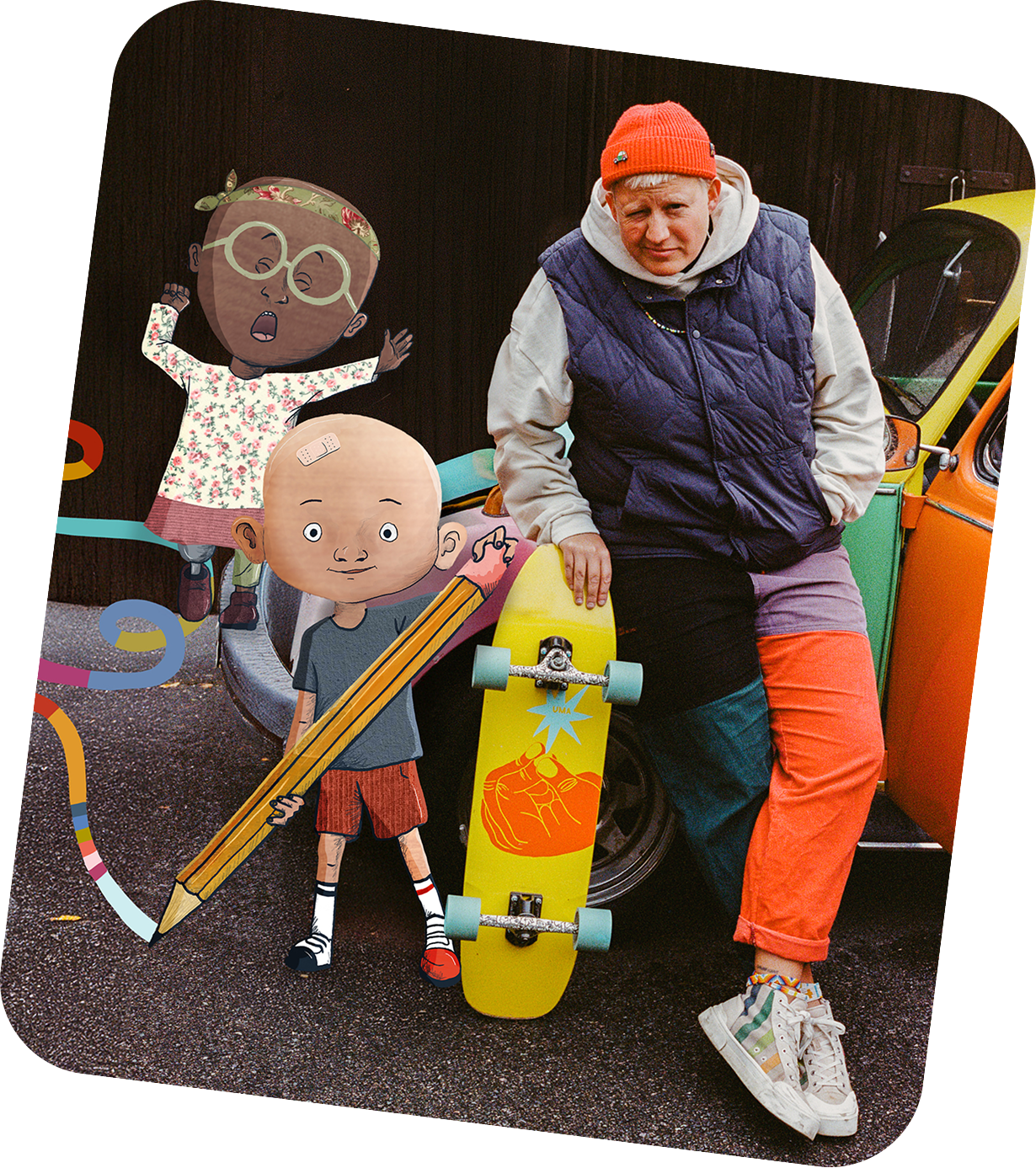 Eliška with Baldies characters