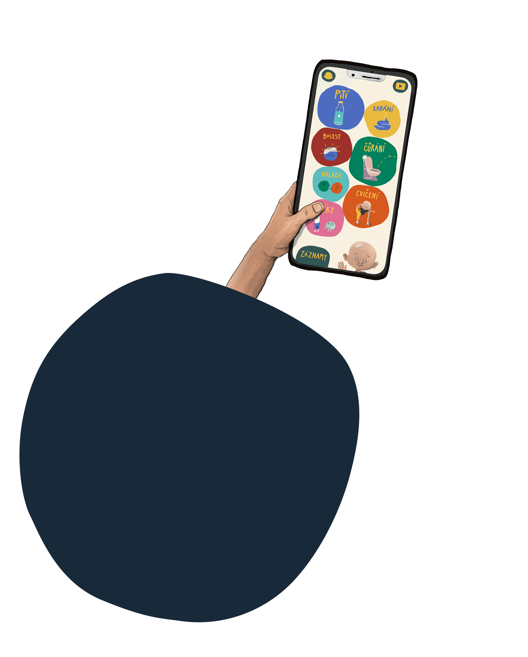 Baldies app on phone