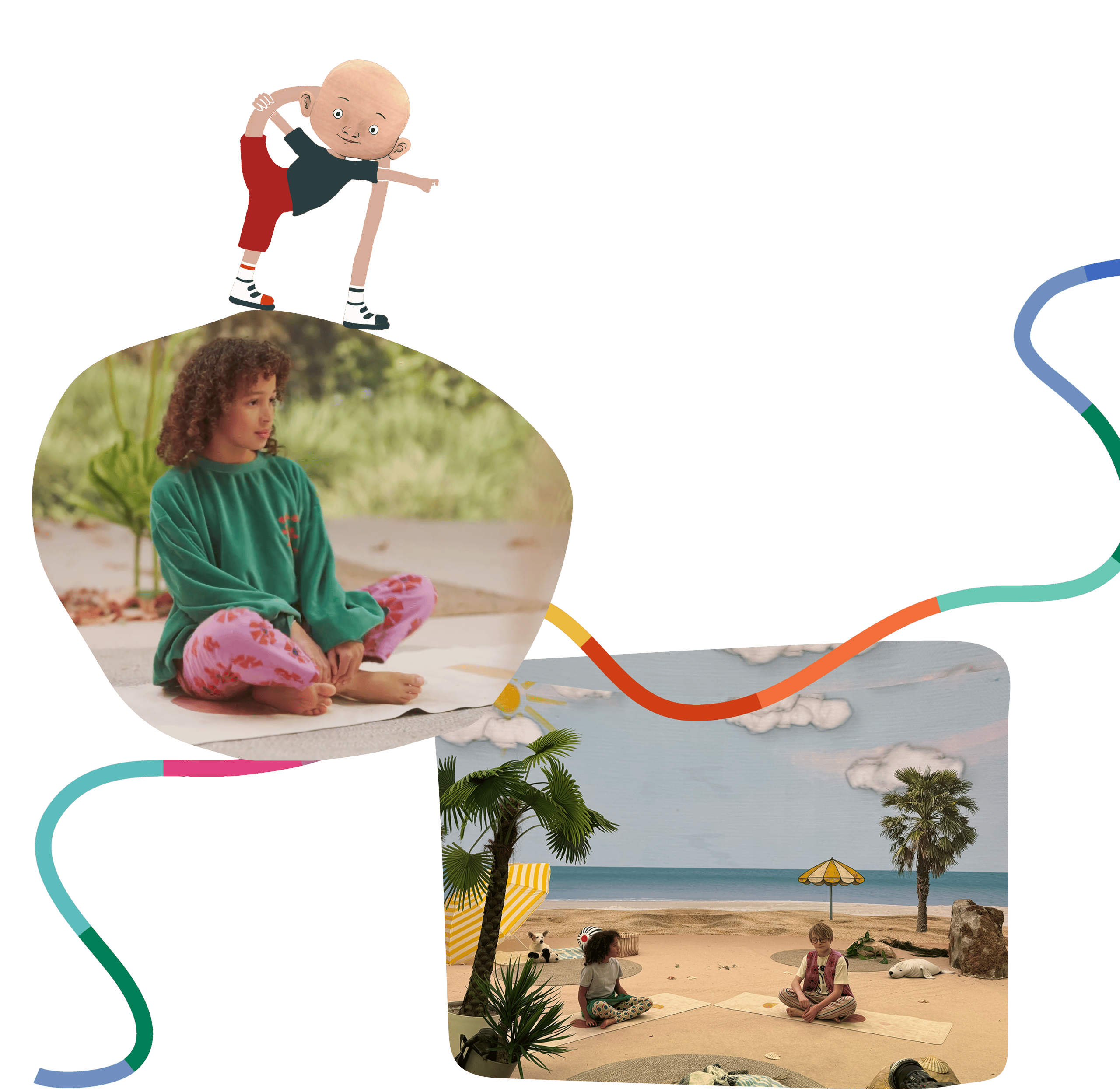 Exercise and beach scenes
