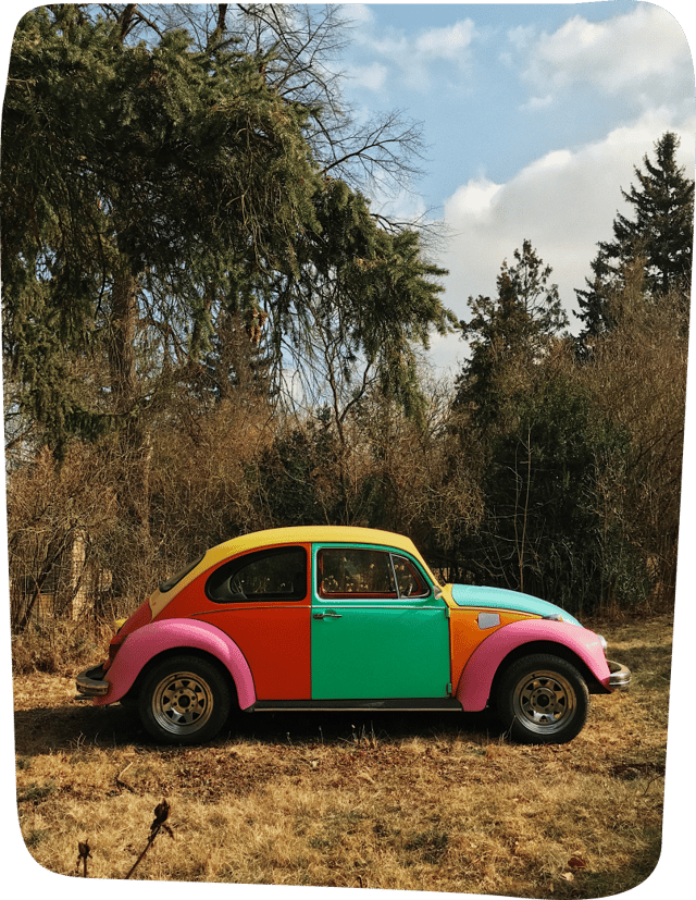 Real colorful Beetle car