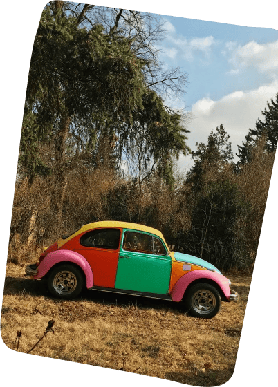 Real colorful Beetle car